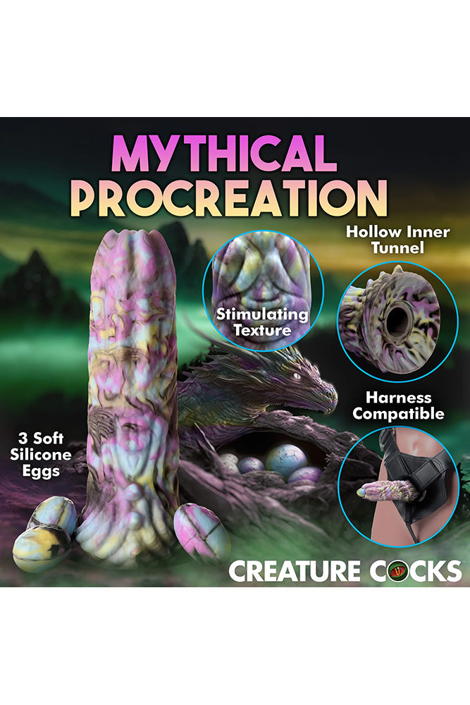 XR Brands - Dragon Spawn Dragon Ovipositor Dildo with Eggs - Multicolour - Stag Shop
