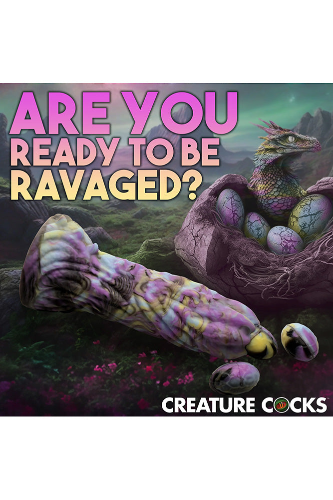 XR Brands - Dragon Spawn Dragon Ovipositor Dildo with Eggs - Multicolour - Stag Shop