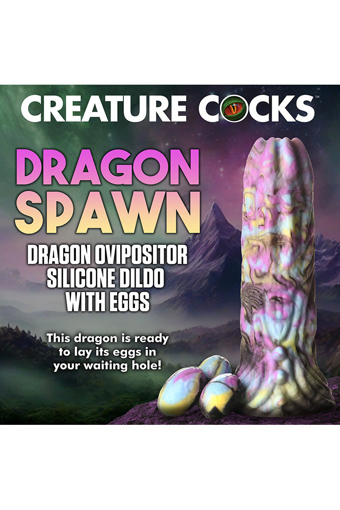 XR Brands - Dragon Spawn Dragon Ovipositor Dildo with Eggs - Multicolour - Stag Shop