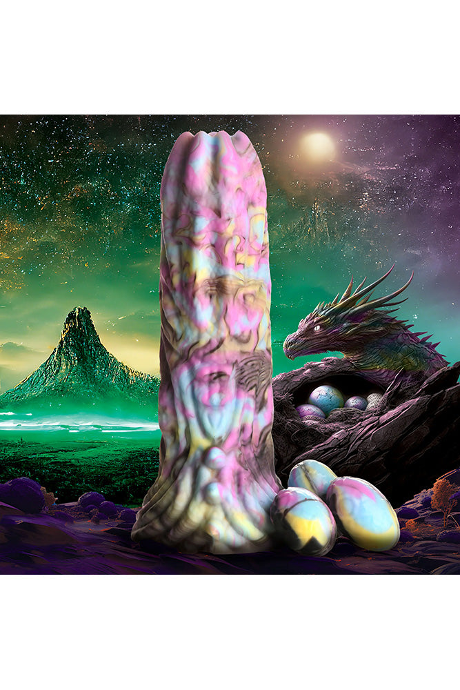 XR Brands - Dragon Spawn Dragon Ovipositor Dildo with Eggs - Multicolour - Stag Shop
