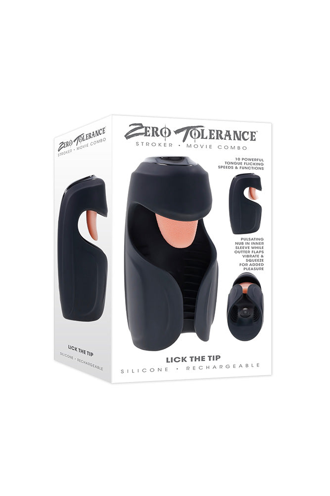Zero Tolerance - Lick The Tip Flicking Tongue Stroker - Black - Stag Shop