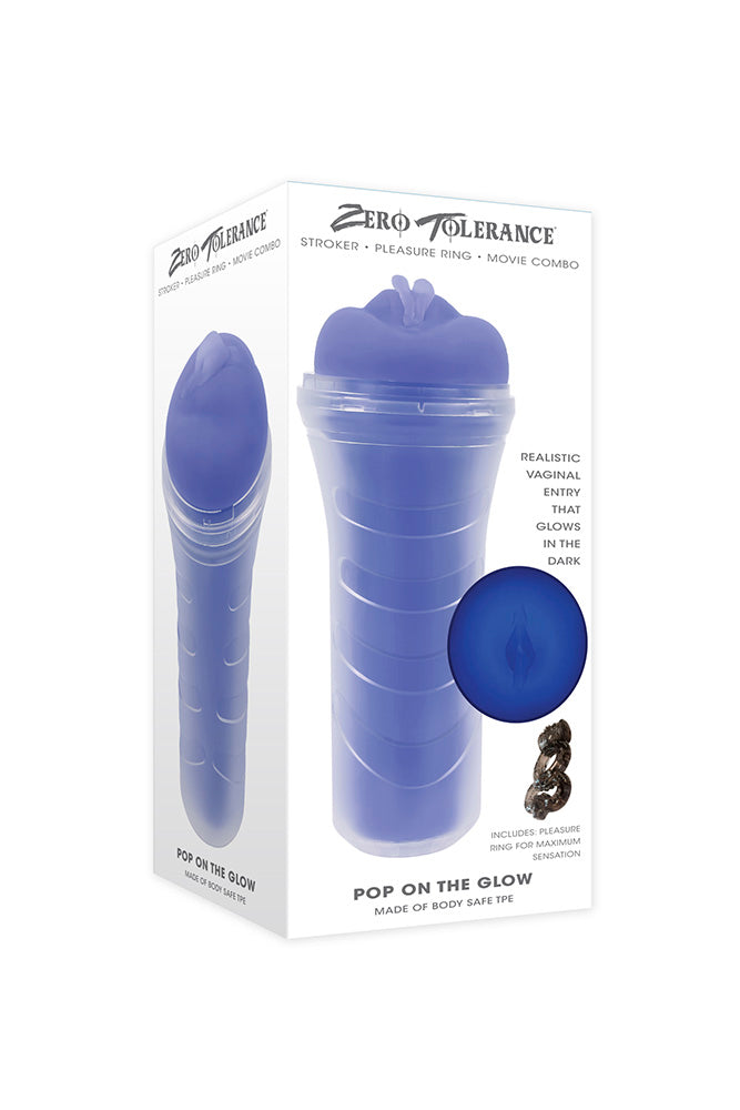 Zero Tolerance - Pop On The Glow Stroker - Blue - Stag Shop