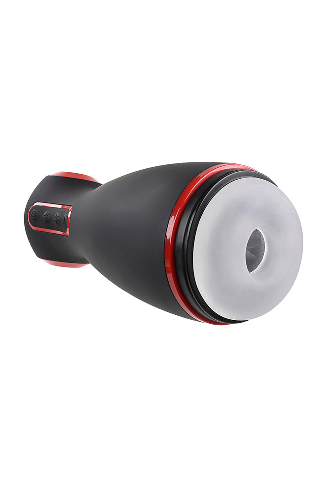 Zero Tolerance - Tight Squeeze Vibrating, Squeezing & Talking Stroker - Black - Stag Shop