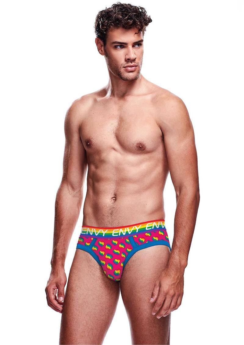 X-Gen - BLE302 - Rainbow Hearts Brief - Stag Shop