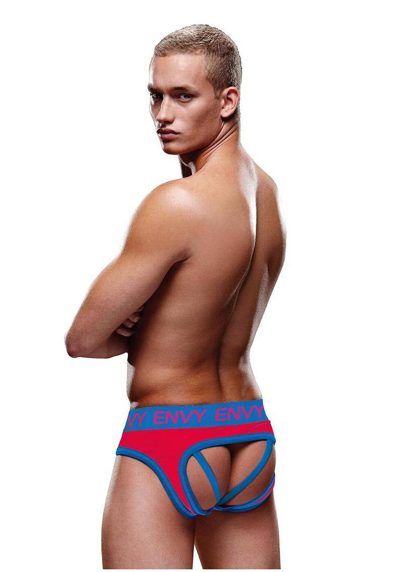 X-Gen - BLE308 - Solid Envy Jock - Red/Blue - Stag Shop
