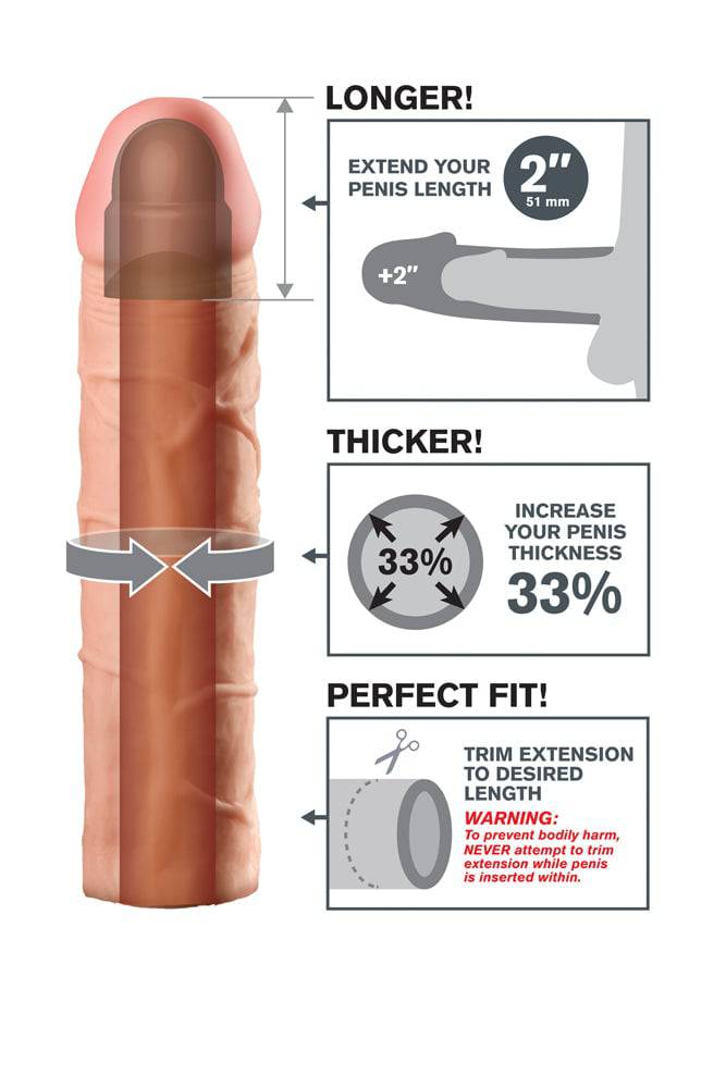 Pipedream - Fantasy X-tensions - Perfect 2 Inch Penis Extension - Beige - Stag Shop
