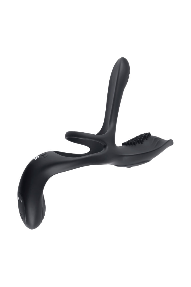 Playboy - The 3 Way Vibrating Cock Ring with Remote Control - Black - Stag Shop