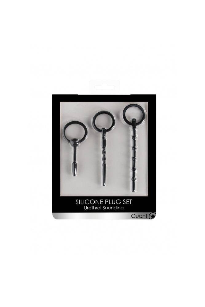 Ouch by Shots Toys - Urethral Sounding Plug Set - Black - Stag Shop