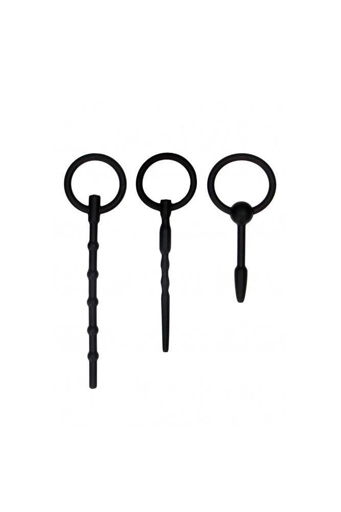 Ouch by Shots Toys - Urethral Sounding Plug Set - Black - Stag Shop