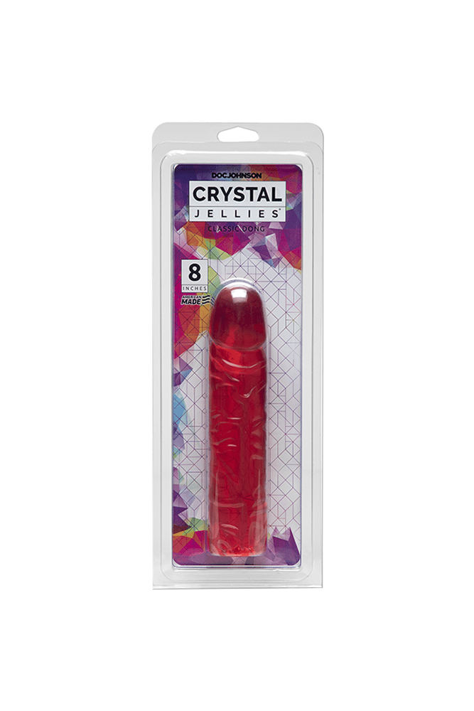 Crystal Jellies by Doc Johnson - 8 Inch Classic Dong - Assorted Colours - Stag Shop