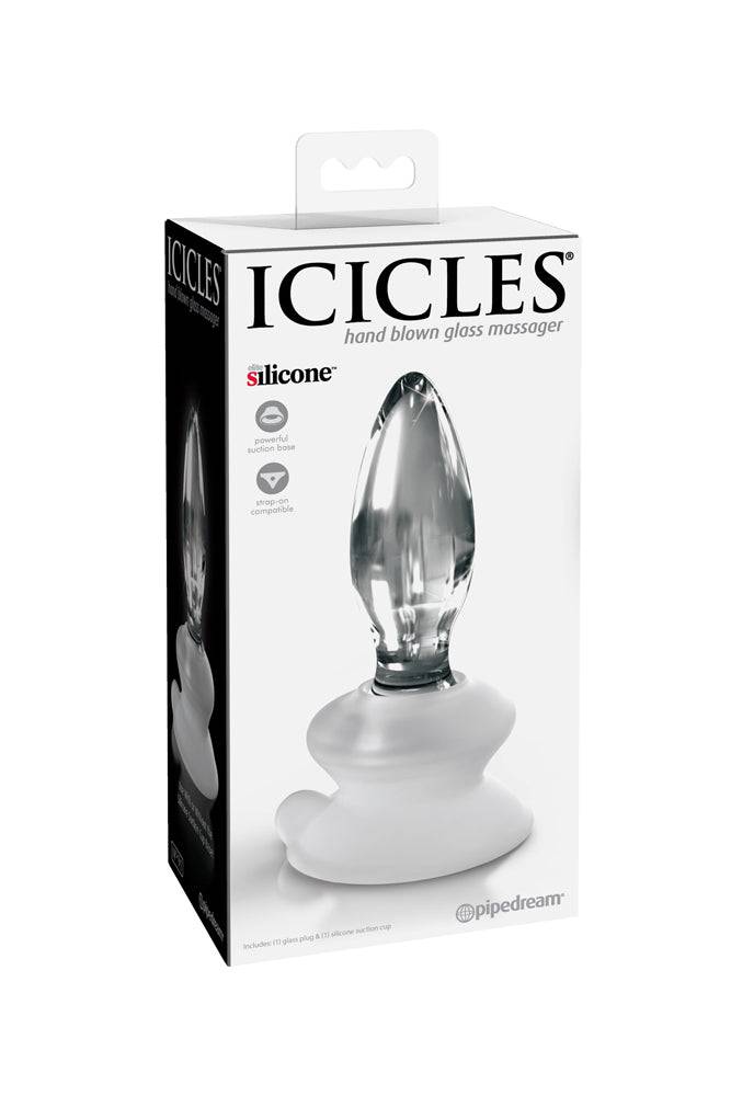 Pipedream - Icicles - No. 91 - Suction Cup Glass Butt Plug - Clear - Stag Shop