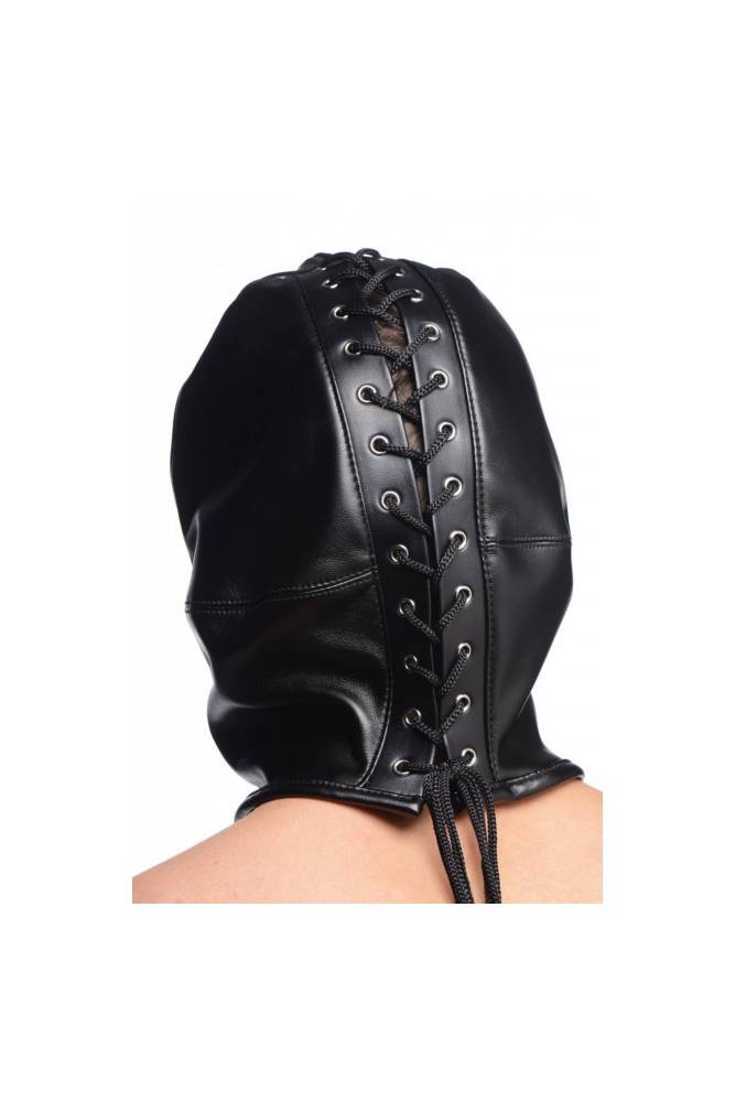 XR Brands - Strict - Zip Front Bondage Hood - Black - Stag Shop