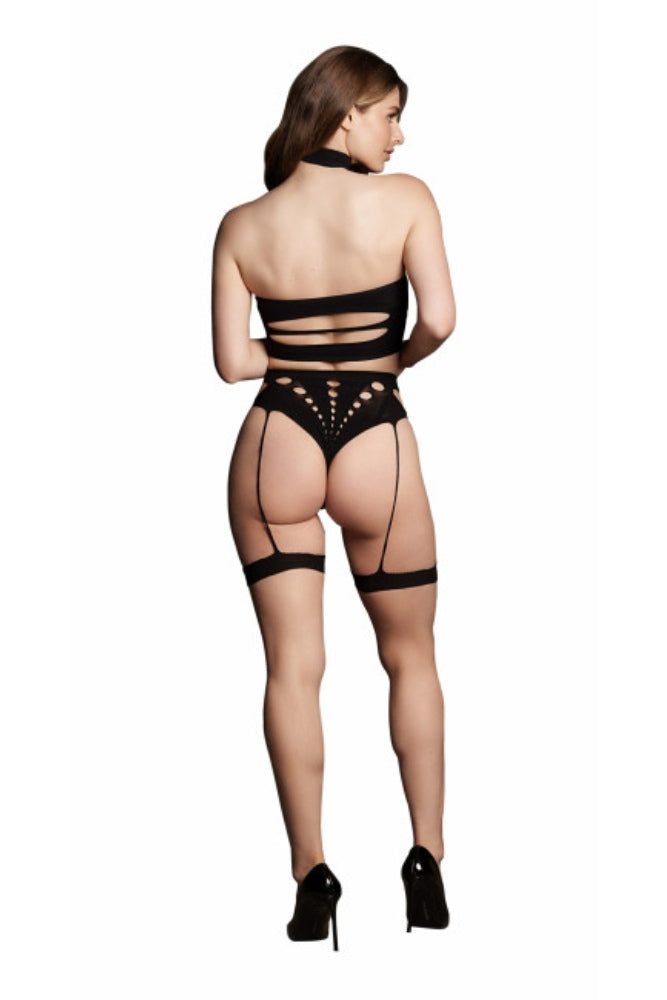 Shots Toys - Le Désir - SHA008 - Ananke Three Piece Bandeau & Panty Set - Black - OS - Stag Shop