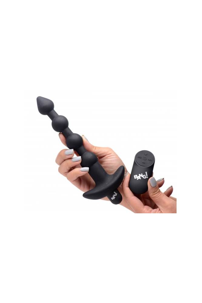 XR Brands - BANG - Remote Control Vibrating Anal Beads - Black - Stag Shop
