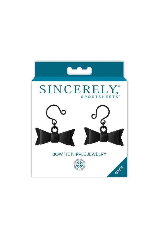 Sincerely by Sportsheets - Bow Tie Nipple Jewelry - Black - Stag Shop