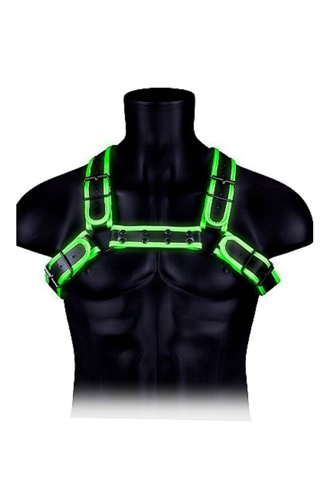 Ouch by Shots - Buckle Bulldog Harness - Glow in the Dark - Stag Shop