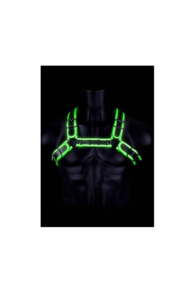 Ouch by Shots - Buckle Bulldog Harness - Glow in the Dark - Stag Shop