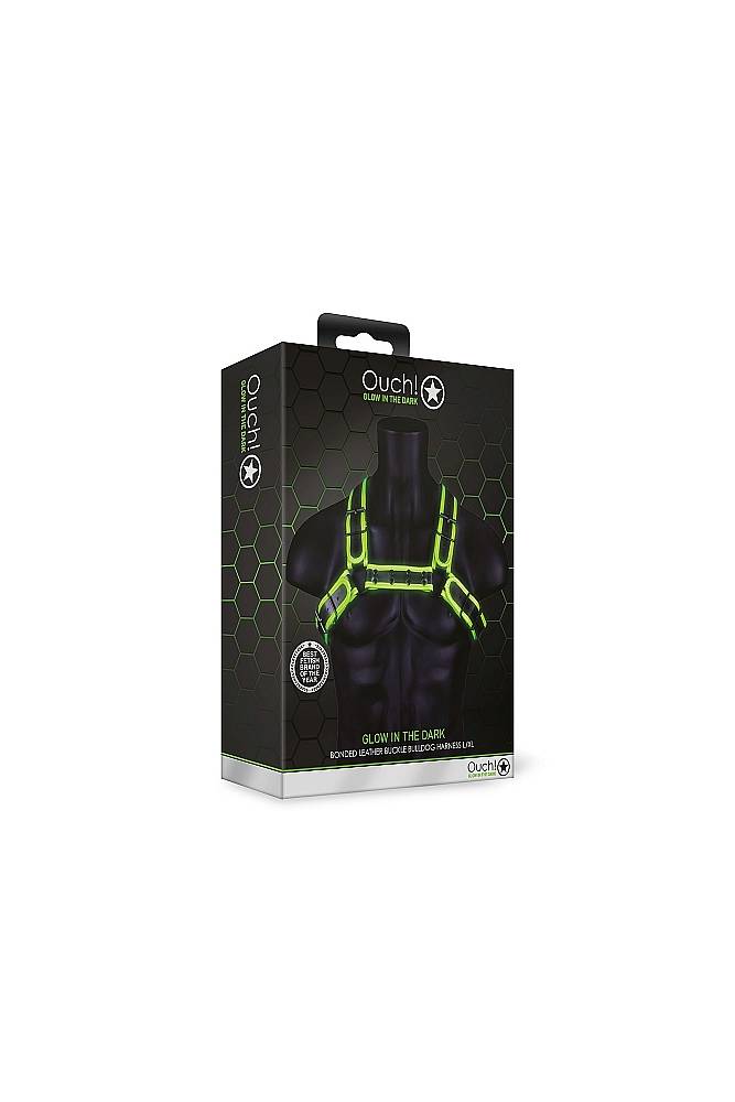 Ouch by Shots - Buckle Bulldog Harness - Glow in the Dark - Stag Shop