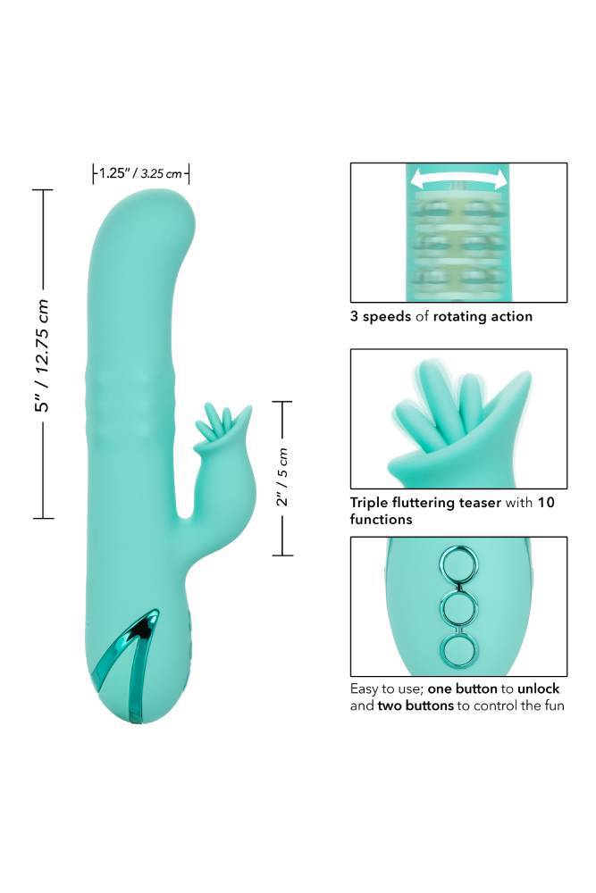 Cal Exotics - California Dreaming - Bel Air Bombshell Dual Vibrator - Turquoise - Stag Shop