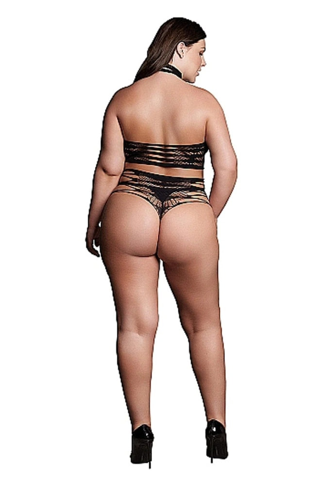 Shots Toys - Le Désir - SHA003 - Carpo Crop Top & Panty Set - Black - OS/XL - Stag Shop