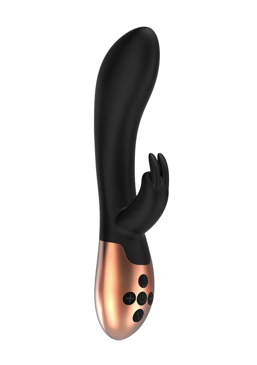 Shots Toys - Elegance - Opulent Heating Rabbit Vibrator - Black - Stag Shop