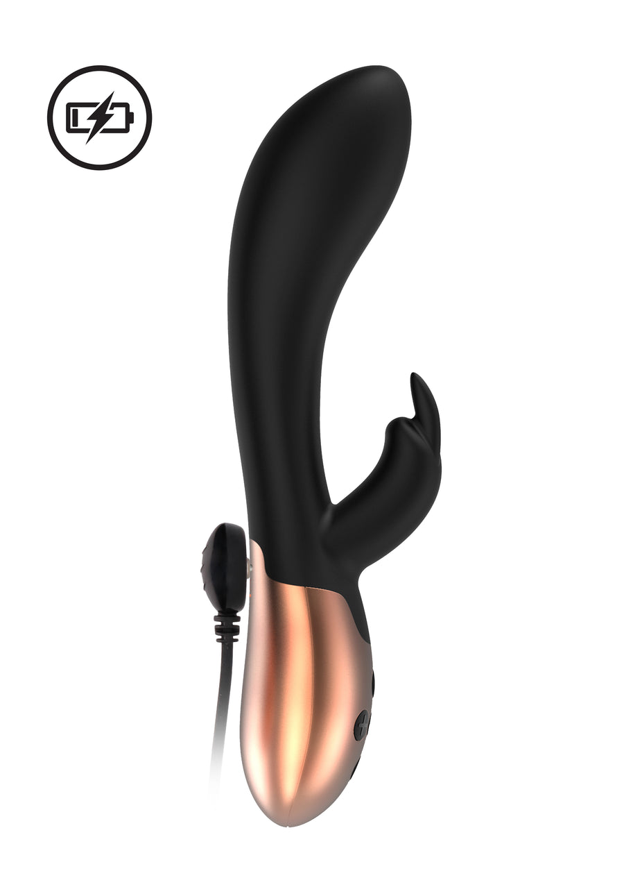 Shots Toys - Elegance - Opulent Heating Rabbit Vibrator - Black - Stag Shop