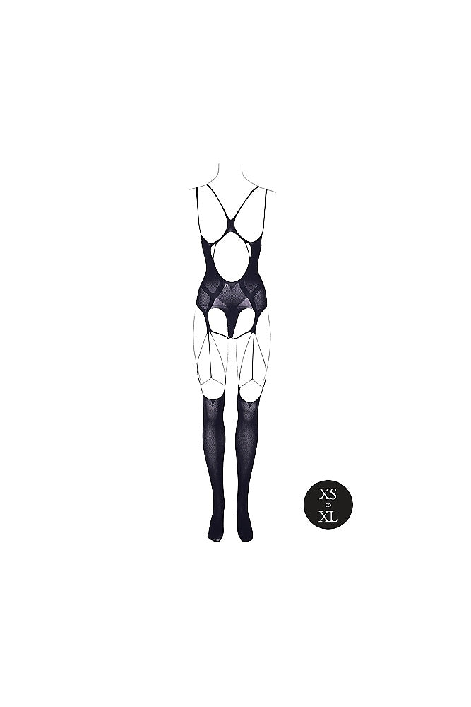 Shots Toys - Le Désir - SHA004 - Elara Open Cup Bodystocking - Black - OS - Stag Shop