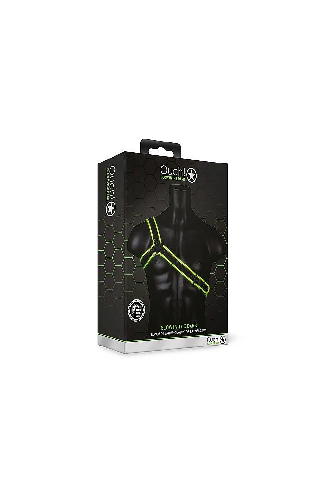Ouch by Shots Toys - Gladiator Harness - Glow in the Dark - Stag Shop