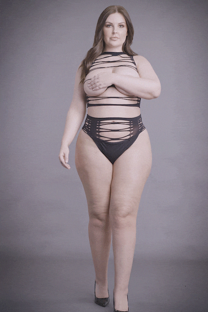 Shots Toys - Le Désir - SHA009 - Helike Open Cup Bra & Panty Set - Black - OS/XL - Stag Shop