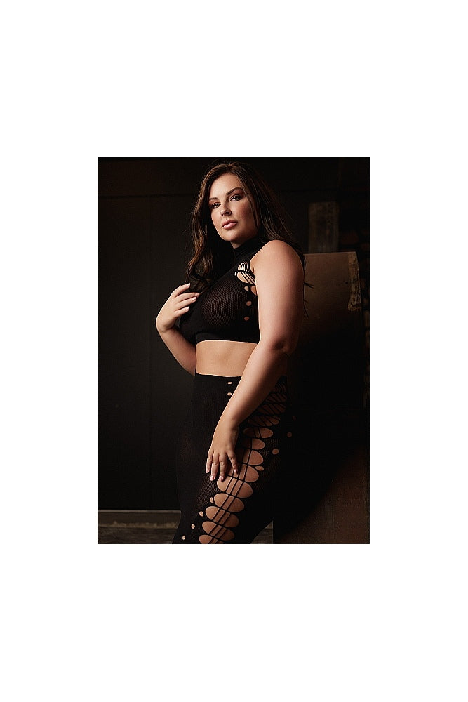 Shots Toys - Le Désir - SHA005 - Kala Crop Top & Skirt Set - Black - OS/XL - Stag Shop