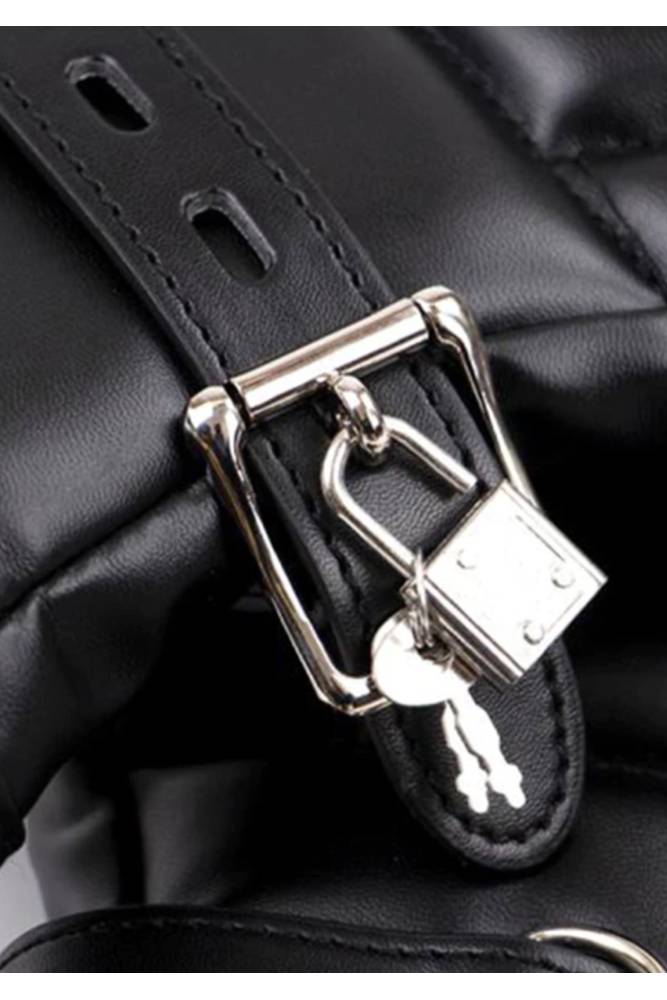 Ouch by Shots Toys - Puppy Play - Neoprene Dog Mitts with Padlocks - Black - Stag Shop