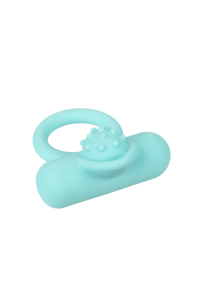 Cal Exotics - Silicone Rechargeable Nubby Lover’s Delight Cock Ring - Blue - Stag Shop
