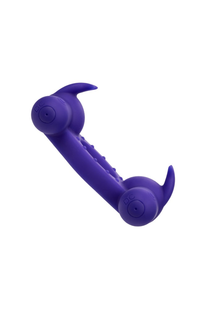 Cal Exotics - Silicone Rechargeable Triple Orgasm Enhancer Cock Ring - Purple - Stag Shop