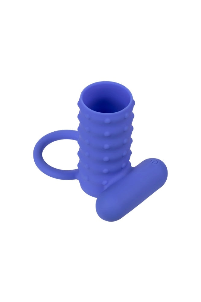 Cal Exotics - Silicone Rechargeable Endless Desires Enhancer Cock Ring - Blue - Stag Shop