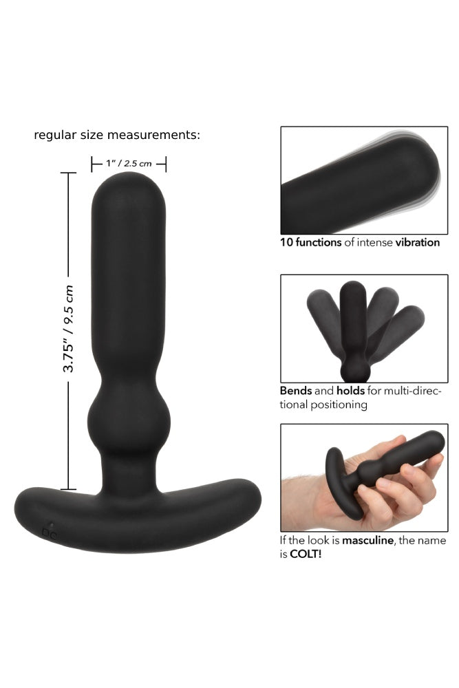 Cal Exotics - Colt - Rechargeable Anal-T Vibrating Butt Plug - Black - Various Sizes - Stag Shop