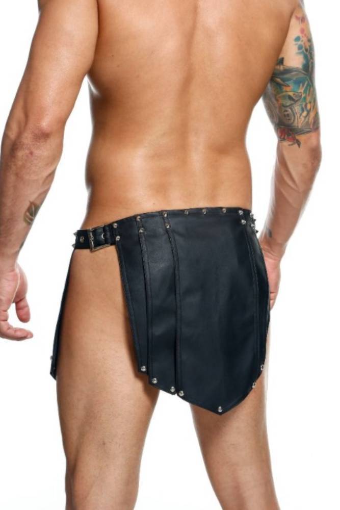 MaleBasics - DNGEON - Roman Leather Warrior Skirt - Black - OS - Stag Shop