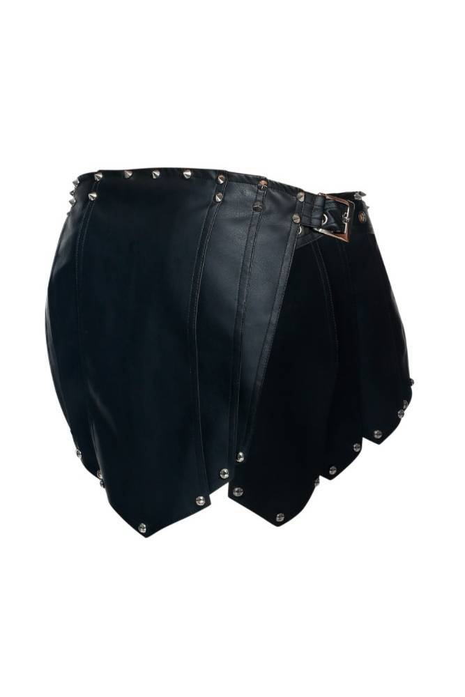 MaleBasics - DNGEON - Roman Leather Warrior Skirt - Black - OS - Stag Shop