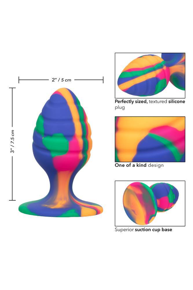 Cal Exotics - Cheeky Swirl Tie-Dye Butt Plug - Medium - Stag Shop