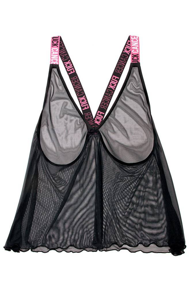Fantasy Lingerie - AF905 - Fuck Cancer Tank Top - Black - Stag Shop