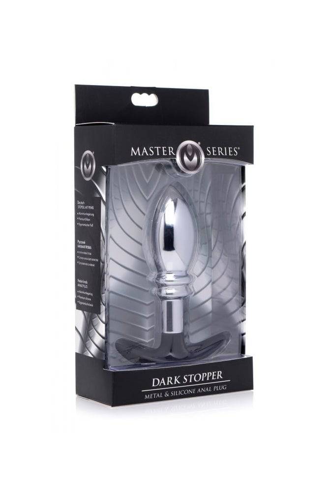 XR Brands - Master Series - Dark Stopper Metal and Silicone Anal Plug - Stag Shop