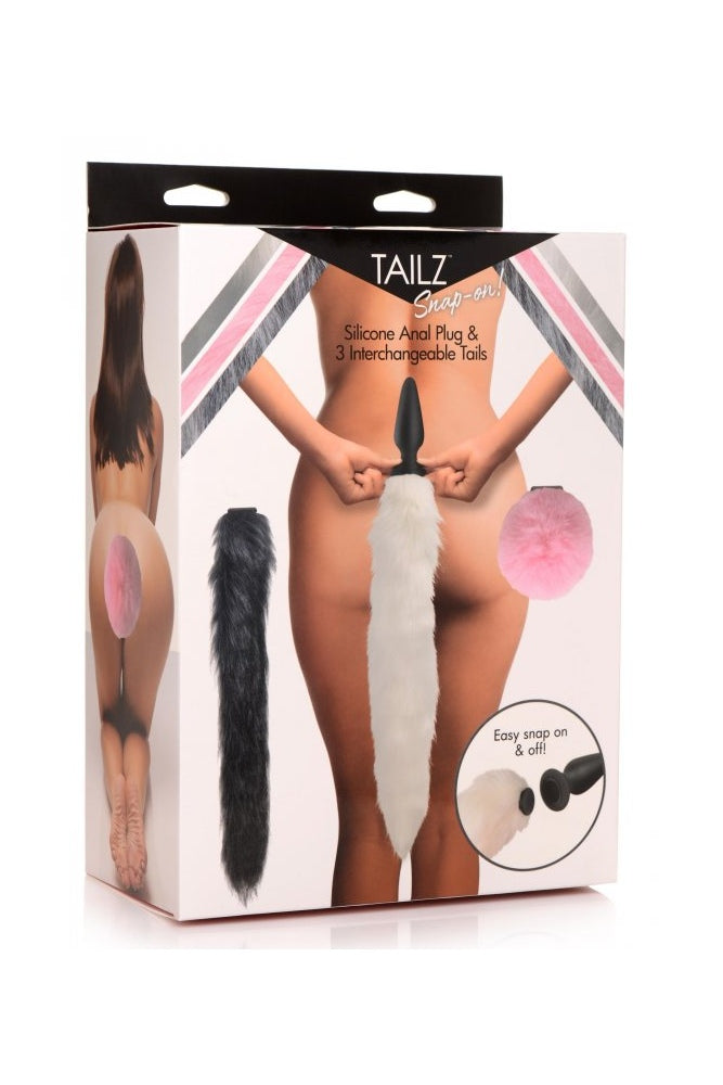 XR Brands - Tailz - Snap-On Silicone Plug with 3 Interchangeable Tails - Stag Shop