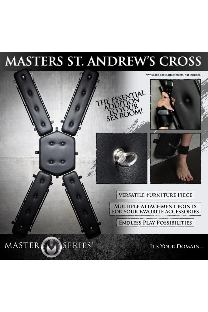 XR Brands - Master Series - St. Andrew's Cross - Black - Stag Shop