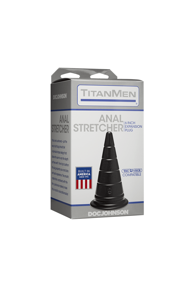 Doc Johnson - TitanMen - Anal Stretcher 6 Inch Cone Plug - Black - Stag Shop