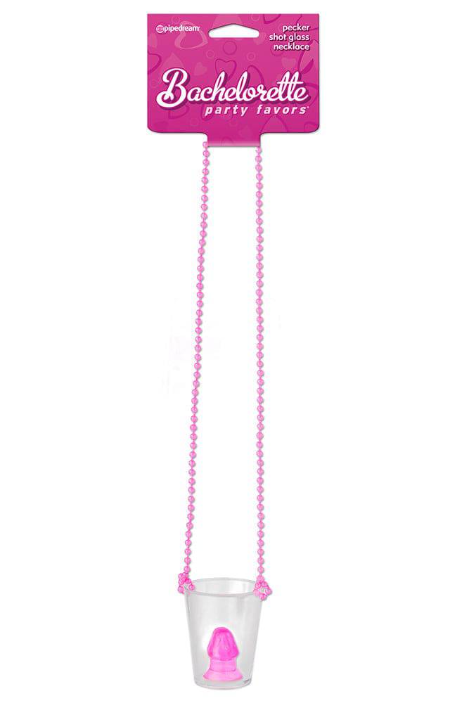 Pipedream - Bachelorette Party Favors - Pecker Shot Glass Necklace - Pink - Stag Shop
