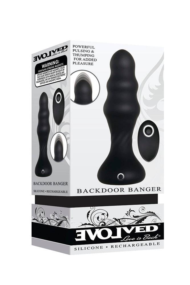 Evolved - Backdoor Banger Thumping Butt Plug & Remote - Black - Stag Shop