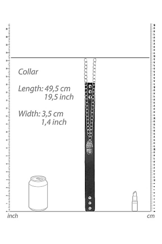 Ouch by Shots Toys - Black & White - Bonded Leather Collar with Hand Cuffs - Black - Stag Shop