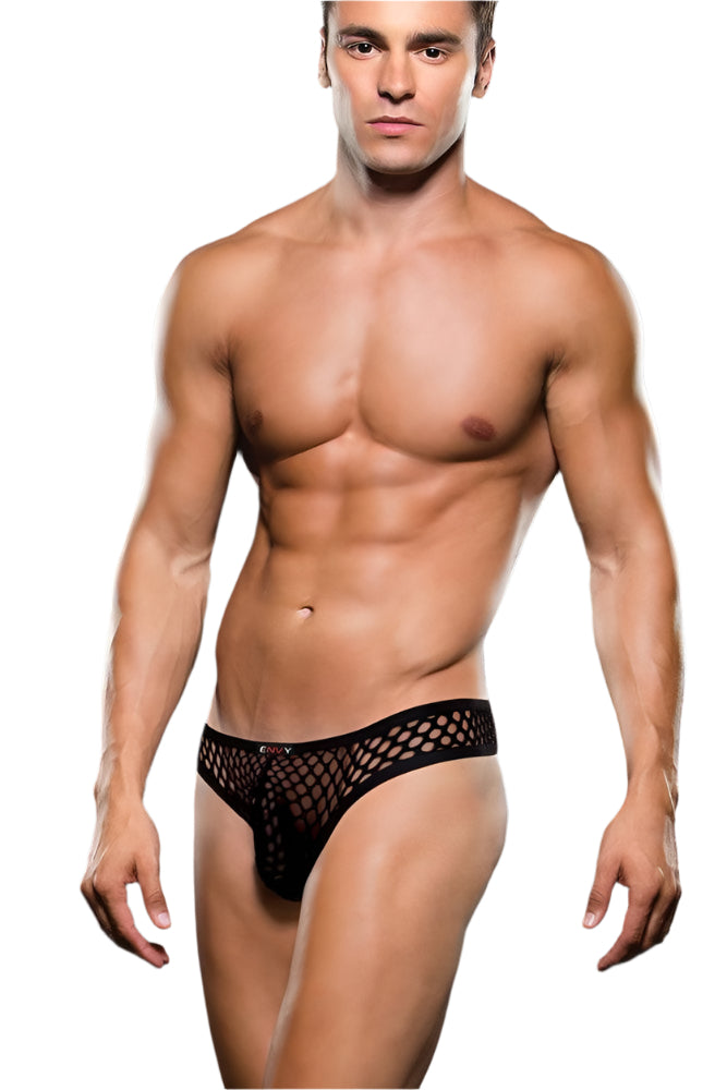 X-Gen - BLE087 - Fishnet Men's Thong - Black - Stag Shop
