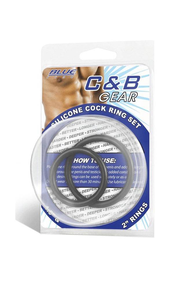 Electric Eel - Blue Line - Silicone Cock Ring Set - Black - Stag Shop
