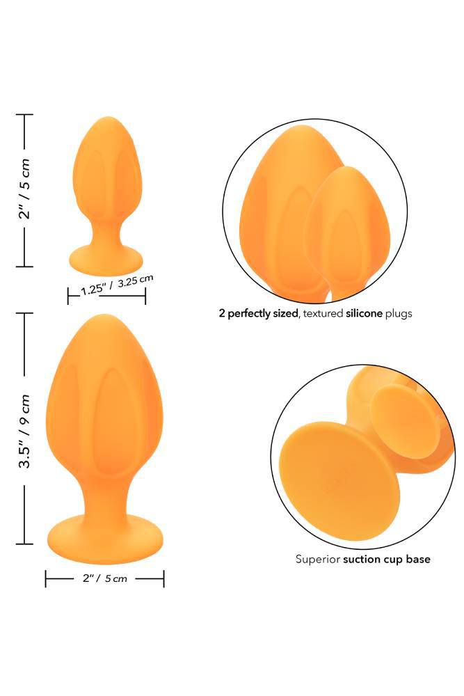 Cal Exotics - Cheeky Butt Plug Set - Orange - Stag Shop