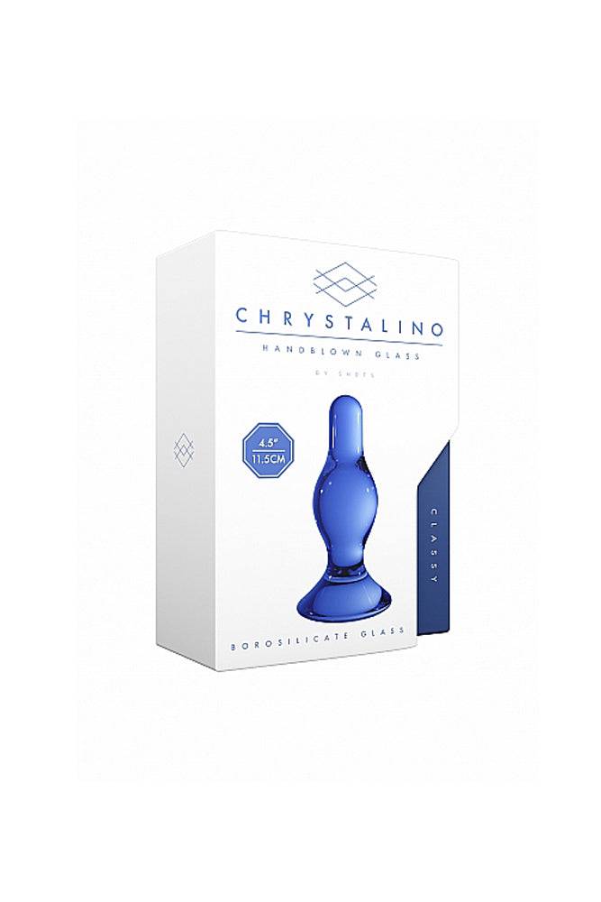 Shots Toys - Chrystalino - Classy Glass Butt Plug - Blue - Stag Shop